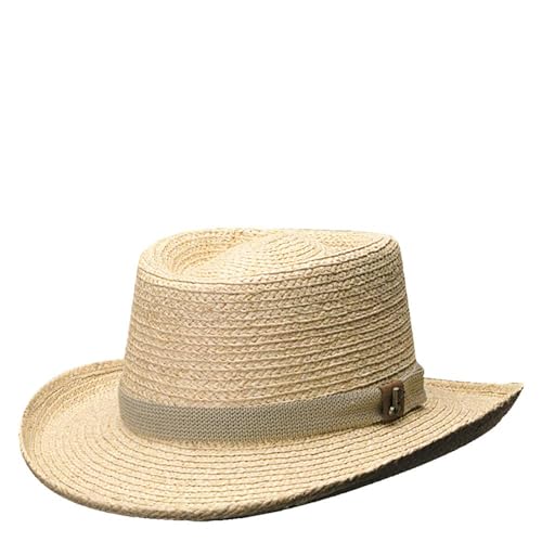 Scala Men's Raffia Gambler, Natural, Large/X-Large