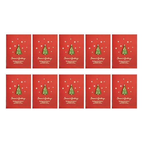 10 個のクリスマスカード 封筒と便箋付き ホリデーグリーティング 冬ホリデーグリーティング 新年クリスマスカード