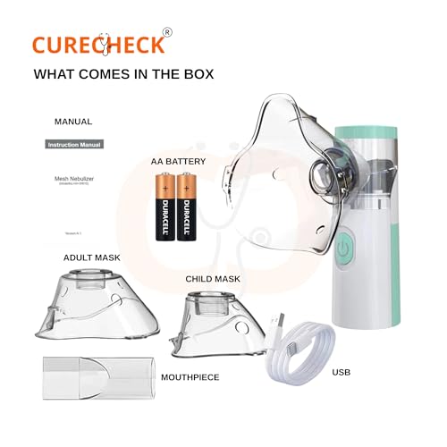 Image of Portable Mesh Nebulizer | Humidifier for Baby & Adults | Handheld Personal Nebulizer | Powerful Flow | Travel Friendly | Lightweight | Batteries & USB Included