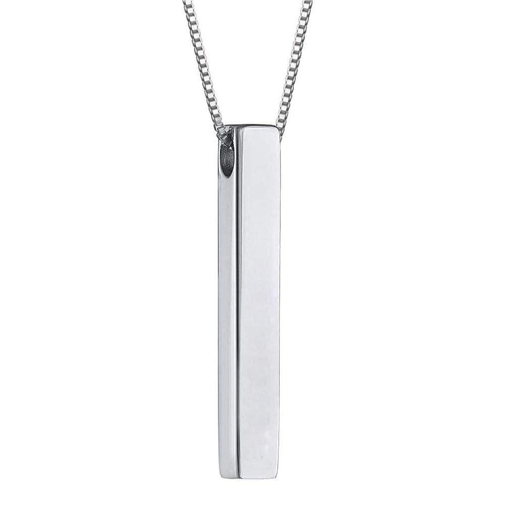 Amazon.com: Ouslier 925 Sterling Silver Necklace 4 Sided