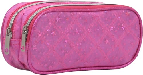 Estojo Duplo Escolar Retangular Glitter Yepp EST12030 (Pink)