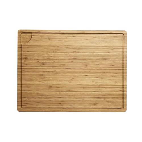 dainslef 24 x 18 Extra Large Cutting Board for Kitchen, Bamboo Wood Butcher Block for Stove Top, Over the Sink Chopping Board Charcuteries Serving Tray with Juice Groove and Handle by dainslef - Image 2