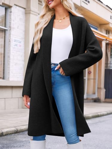 Image of Saodimallsu Womens Long Cardigan Sweaters Chunky Open Front Oversized Slouchy Knit Fall Trendy Coatigan Jackets