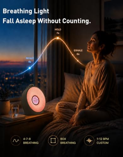 Image of Dekala Sunrise Alarm Clock for Heavy Sleepers with Pulse Wake, Sunset Sound Machine with Breathing Ambient Light, Loud Alarm for Bedrooms, Wake Up Light, Digital Color Display & 7 Themes, No App