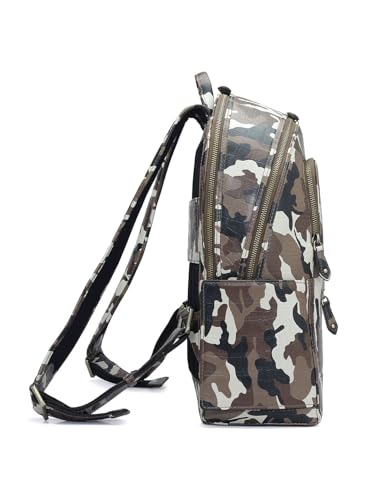Image of Da Milano Leather Backpack for Men - Fits Upto 13 inch Laptop - Brown & Black