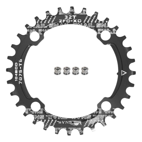 104 BCD Chainring 30T 7-12 Speed Compatible CNC 7075 Aluminum Narrow Wide Tooth Round Chainrings for MTB/Road Bike Ebike Chainwheel Black