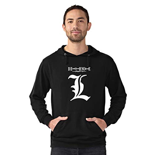 Image of Men,s Deathnote Logo Black Hoodie Anime Jacket Men Cotton 100% Hoodies