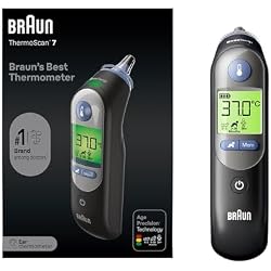 Braun ThermoScan 7 Ear thermometer | Age Precision Technology | Black | Colour-coded Digital Display | Baby and Infant Friendly | #1 trusted brand in accuracy among doctors | IRT6520B