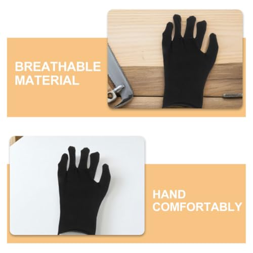Guantes de trabajo de algodón negro resistentes para protección laboral 3