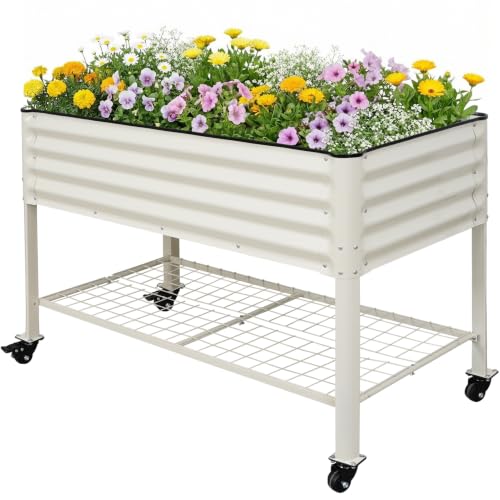 STBoo Elevated Garden Bed with Wheels and Storage