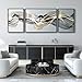 Extra Large Framed Modern Luxury Abstract Wall Art for Living Room, Set of 3 Minimalist Black White Gold Abstract Paintings Artwork for Walls, Big Art Prints Pictures for Hallway Dining Room Office Wall Decor