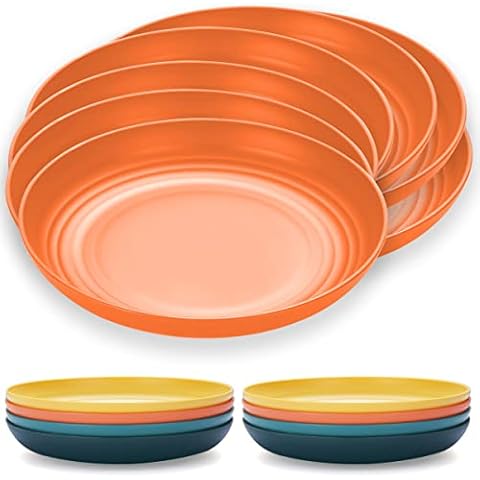 Kyraton 8 Platos de Plástico Naranjas de 23cm Cover