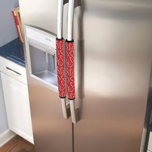 Image of Christmas 6 Piece Refrigerator Handle Covers Non Slip Fridge Handle Covers Washable Appliance Handles Cover for Fridge Microwave Stove Dishwasher Christmas Decor for Kitchen
