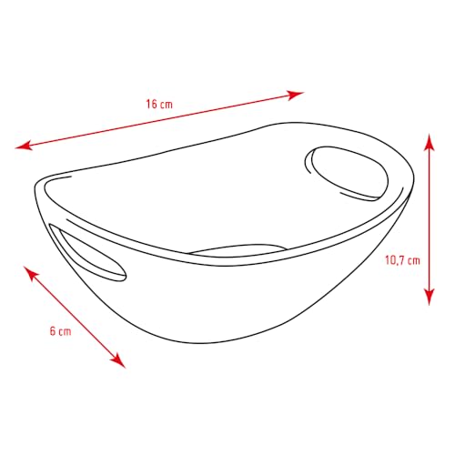 NERTHUS FIH 1337 Porcelain Oval Bowl with Handles for Snacks Elegant Snack Service, White, 10.7 cm x 6 cm - Image 4