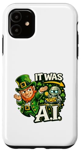 Irish It Was A.I Funny St Patricks Day Tech ���[���A �V�������b�N �X�}�z�P�[�X iPhone 11 �p