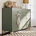 Storkcraft California 6-Drawer Double Dresser (Olive with Driftwood) - GREENGUARD Gold Certified, Interlocking Drawer System, Dresser Drawer Organizer for Kids Bedroom