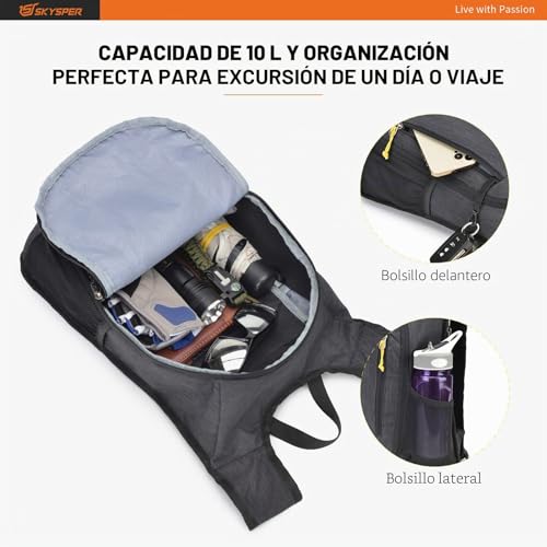 Miniatura 3 de Skysper Mochila Plegable Ultraligera 20l, Mochila De Viaje Pequeña Mochilas De Marcha Para Hombre Mujer Viaje Excursiones Cortas Senderismo