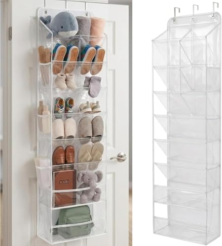 HOMELUX THEORY Hanging Shoe Organizer for Closet, 8-Tier, 120D, Transparent