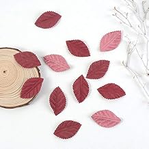 EdricShop 50/100 Pcs/lot Artificial Tree Leaf Fall Fake Foliage Party Bridal Wedding Decoration WreathScrapbooking Craft - Color Red Wine; Size 50 Pieces