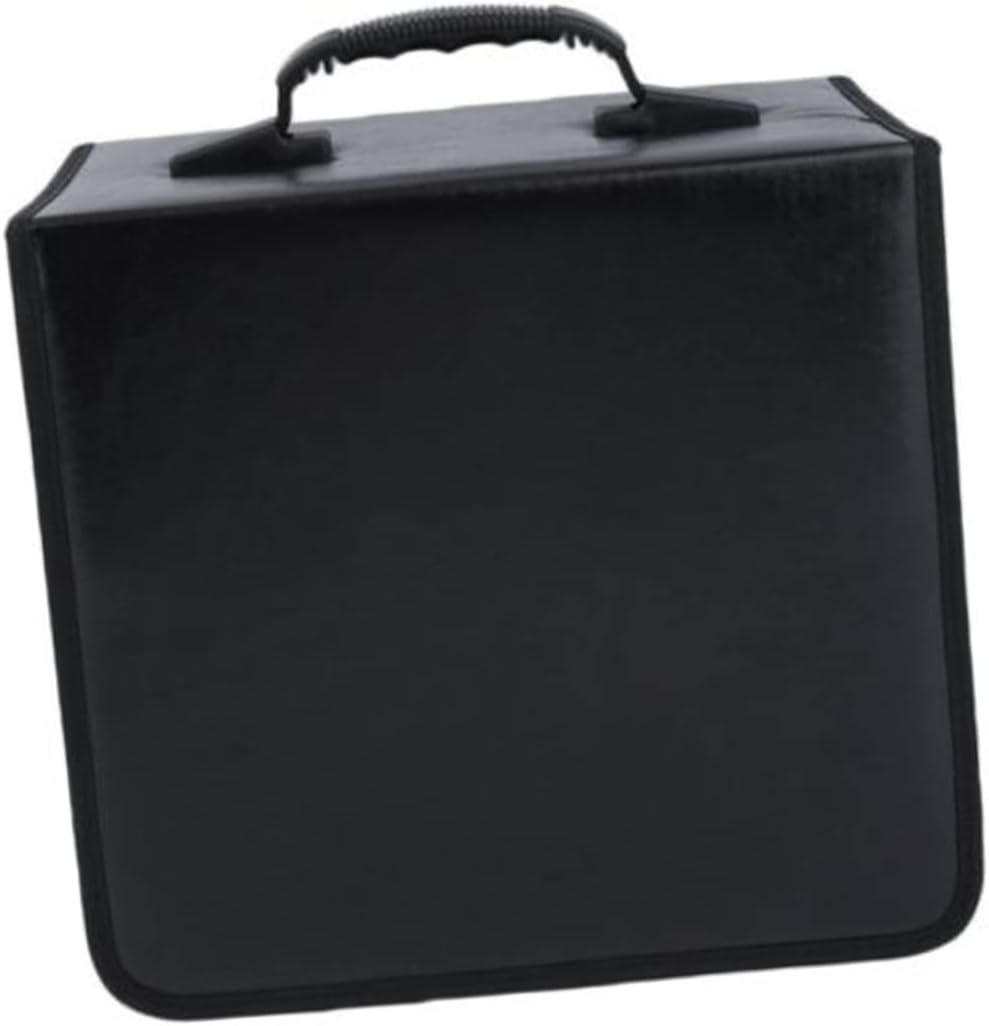 Discs Portable Cd DVD Holder Case Large Capacity Media Storage Bag for Home Office Travel Easy Organization Comfortable Handle Zipper Closure Black