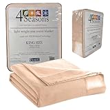 Shavel Home Products Micro Flannel King-Size Blankets, Lightweight All Seasons Cozy Blanket, Throw Blankets for Home, Comfy & Soft Blanket for Couch, Machine Wash, No Pilling - Chino