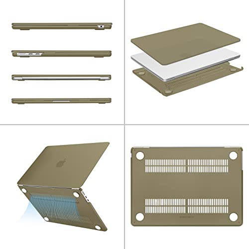Image of MOSISO Compatible with MacBook Air 13 inch Case M5 2026 M4 2025 M3 M2 2024-2022 A3449 A3240 A3113 A2681, Scratches-Resistant Protective Hard Shell for MacBook Air 13.6 inch Case, Olive Yellow