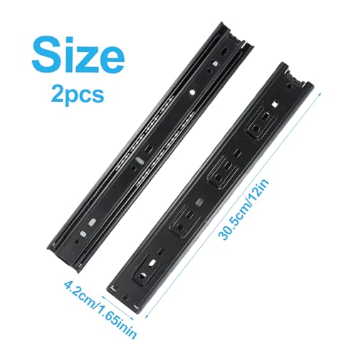 1 Pair Heavy Duty Drawer Runners, Fully Extension Drawer Slides 250 300 350 mm, Draw Runners with Ball Bearing Slides - Image 2