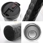 URZOP Stainless Steel Travel Coffee Mug 17OZ Tumbler Leakproof Vacuum Insulated Bottle Reusable Coffee Cup with Spill-Proof Lid(Black