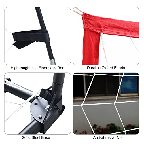 Redswing Soccer Goal For Backyard, Heavy Duty Steel Frame With Net For Kids, Adult Portable Football Shooting Training Aid With Carry Bag, Red #TOP2
