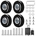 4 Pcs Luggage Suitcase Replacement Wheels 50 x 18 mm Rubber Luggage Wheel Repair Kit Heavy Duty Rubber Swivel Caster Wheels Replacement for Suitcase