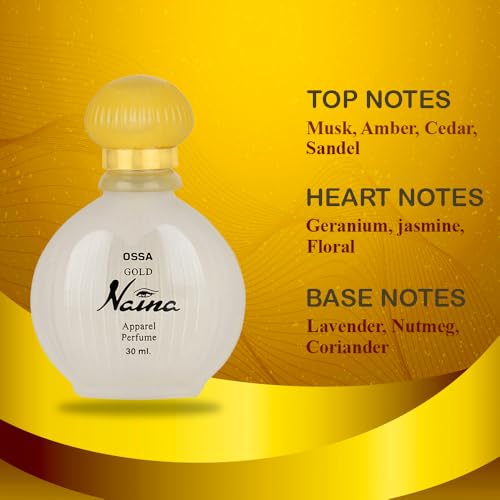 Image of Ossa Gold Naina Perfume for Women, 3x30ML | Long Lasting Perfume | Musky Ambery Fragrance | Premium Daily Scent for All-Day Freshness, Confidence & Elegant Feminine Appeal