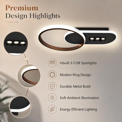 Image of Smartway 40W Harmony Round LED Ceiling Light | Modern Decorative | 3 Light Modes (Warm, Cold & Natural White) | Bedroom, Living Room, Dining, Office | 1 Year Warranty