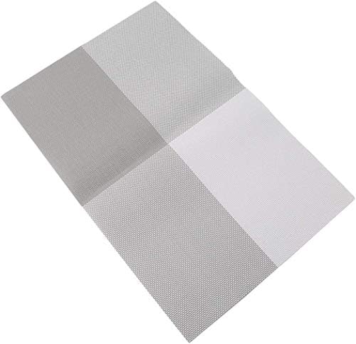 HelpCuisine Placemats set, PVC Mat, Anti-skid Washable Placemats for Dining Table, Grid Design PVC Woven, (45 x 30 cm), 24 Months Warranty! (Set of 4 Pcs, Blue)