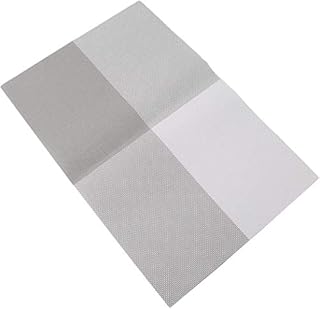 HelpCuisine Placemats set, PVC Mat, Anti-skid Washable Placemats for Dining Table, Grid Design PVC Woven, (45 x 30 cm), 24 Months Warranty! (Set of 4 Pcs, Blue)