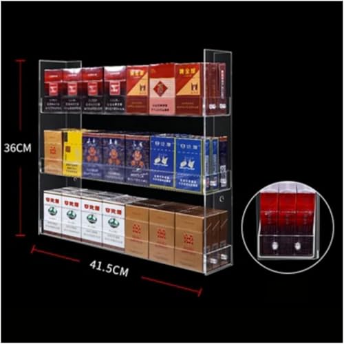Porte-cigarettes transparent à plusieurs niveaux pour comptoir et mur 41.5cm - 3