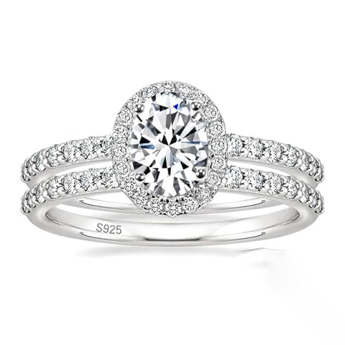 Bagues en Argent 925 plaqué or femme avec bague mariage empilable zirconium