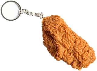 tenghong2021 Imitation Food Keychain French Fries Chicken Nuggets Wing Food Creative KeyRing Fun for Handbag Car
