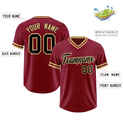 Custom Baseball Jersey V-Neck Uniform Personalized Stitched Name Number for Men Women Youth Pullover Baseball Shirt miniatura 2