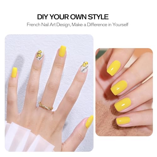 SHOYUM Pastel Gel Nail Polish, 15ml Canary Yellow Color Gel Polish Soak Off LED Nail Lamp Gel Polish Nail Art DIY Home Manicure Salon Gel 0.51OZ — view 3