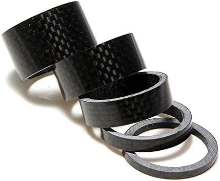 Carbon Bicycle Spacer Set Headset Spacer 3/5/10/15/20mm Road Bike Spacers Kit for Bikes(Five Piece Set)