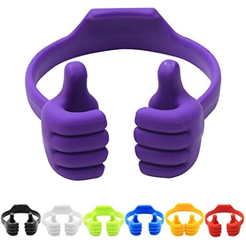 Honsky Thumbs-up Cell Phone Stand, Pack of 7, Universal Flexible Multi-Angle Cute Desk Desktop Phone Holder, Compatible with Android Switch Nintendo Tablet, Assorted Colors, Bundle Cover