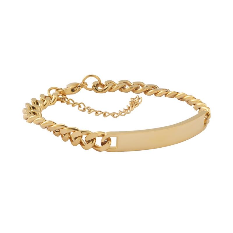 H'Helen Pulsera Personalizable de Acero o Dorado para mujer y hombre,niño y niña Regalo Día del Padre