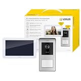 VIMAR K42935 Kit visiophone 1 Famille pour Pose en saillie avec: interphone, Platine de Rue, Alimentation DIN, étriers de Fixation Compris, Contrôle des accès RFID, Écran Tactile 7 Pouces