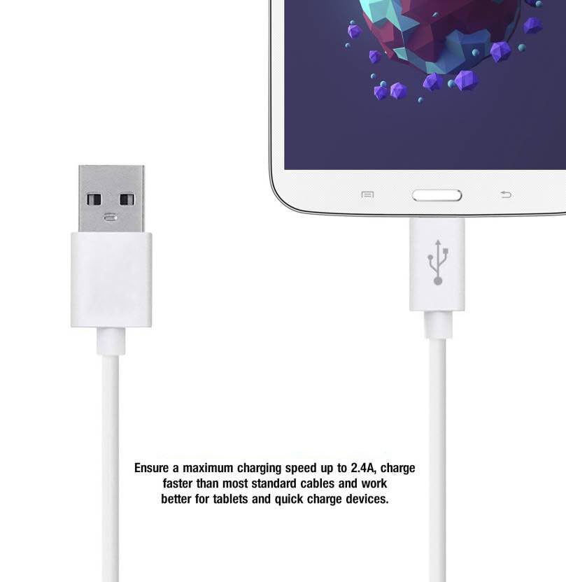 Image of Charger for Realme 2 Pro Charger Original Adapter Like Wall Charger | Mobile Fast Charger | Android USB Charger with 1 Meter Micro USB Charging Data Cable (3 Amp, OC15, White)