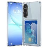 Cover per Samsung Galaxy A17 / A26 con Porta Carte, Custodia Portafoglio con Slot per Schede Silicon TPU Trasparente Case Ultra Slim Clear Soft Bumper Anti-Graffio Antiurto Cover