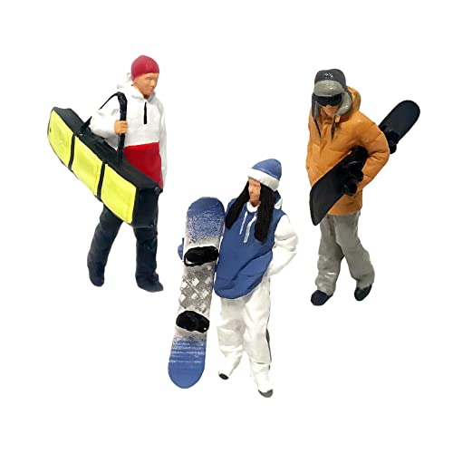 Figurines de ski miniatures 1:64 de haute précision pour diorama B