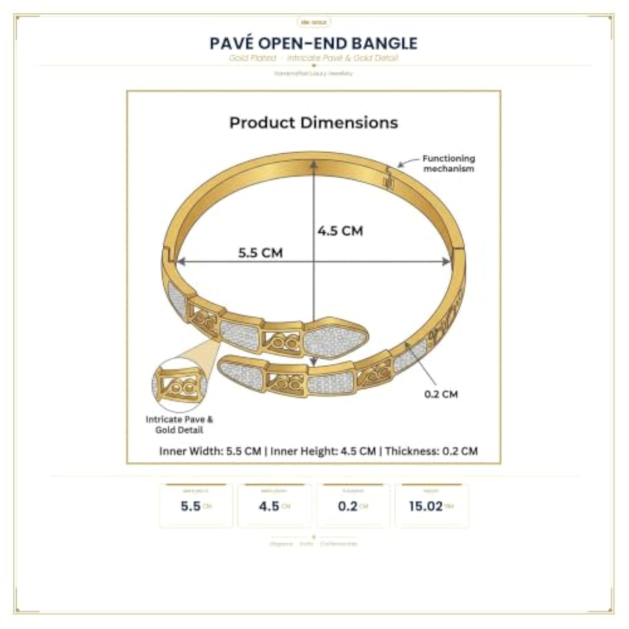 Women's Gold-Plated Stainless Steel Bracelet, Elegant Design