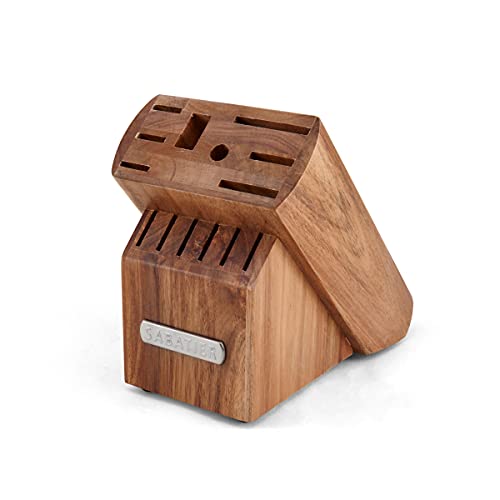 Sabatier 15-Piece Forged Triple Rivet Knife Block Set, High-Carbon Stainless Steel Kitchen Knives, Razor-Sharp Knife Set With Acacia Wood Block, Black Handles #TOP7