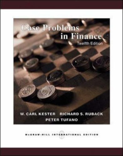 Case Problems in Finance: With Excel Templates CD-ROM: Carl Kester ...