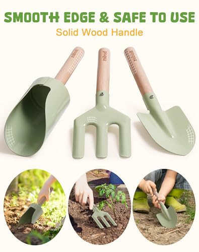 ROBUD Kids Gardening Set, 18 PCS Toddler Garden Tools Kit with Apron, Gloves, Shovel, Fork, Watering Can, Cylinder Scoop, Outdoor Educational Toys for Boys & Girls Ages 3+ 3 ROBUD Kids Gardening Set, 18 PCS Toddler Garden Tools Kit with Apron, Gloves, Shovel, Fork, Watering Can, Cylinder Scoop, Outdoor Educational Toys for Boys & Girls Ages 3+ - Image 3